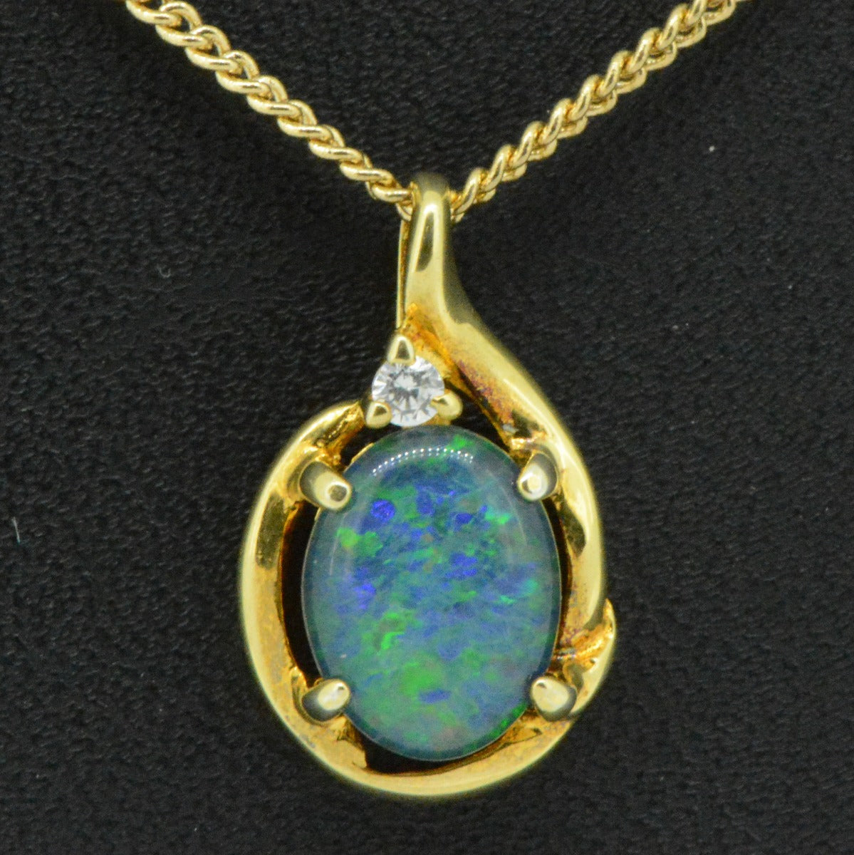 Gold plated sterling silver triplet  opal pendant (gptp8144)