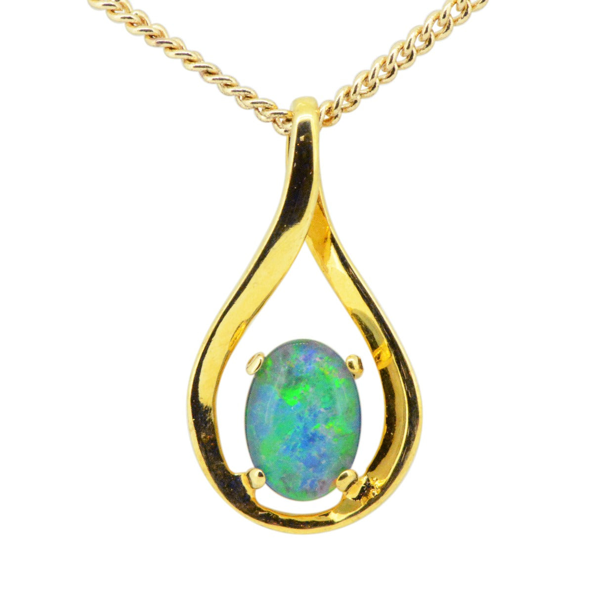 Gold Plated Triplet Opal Pendant