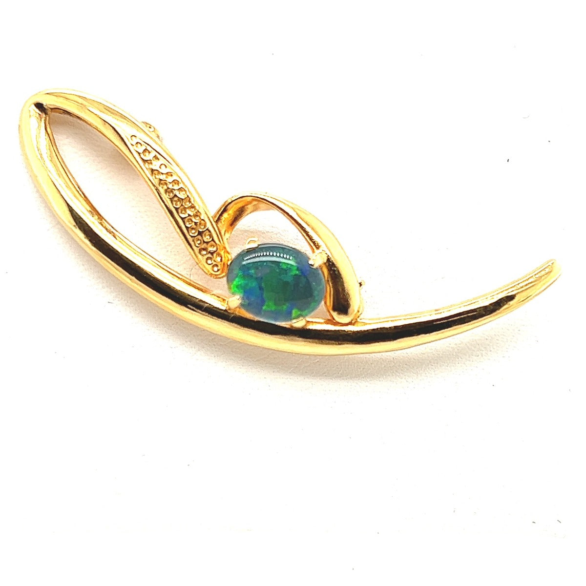 Triplet Opal Gold plated Brooch (10x8)