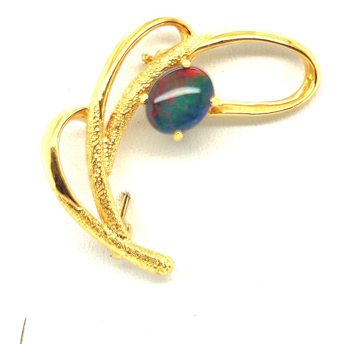 Gold Plated Triplet Opal Brooch (10X8MM)