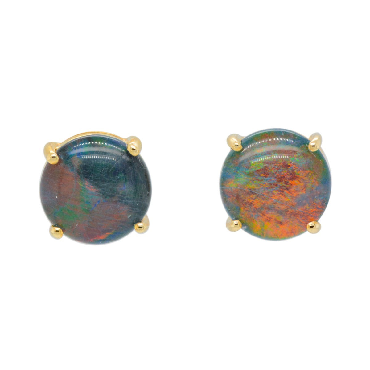 9ct Yellow Gold Triplet Opal Earrings (te9724)