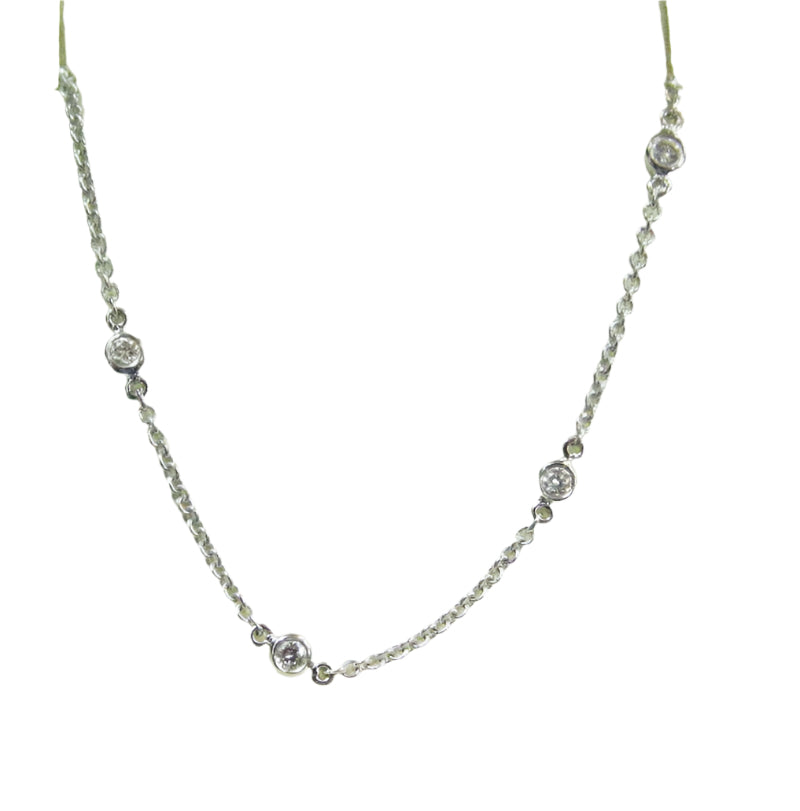 18ct white gold diamond necklace (Diap10)