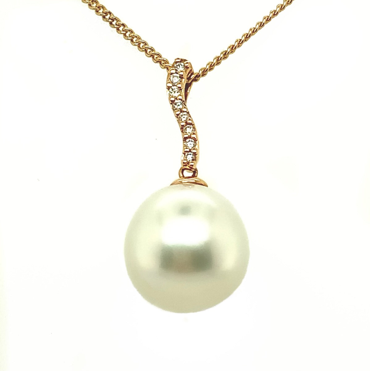 18CT Yellow Gold White South Sea Pearl Pendant (PEARL8)