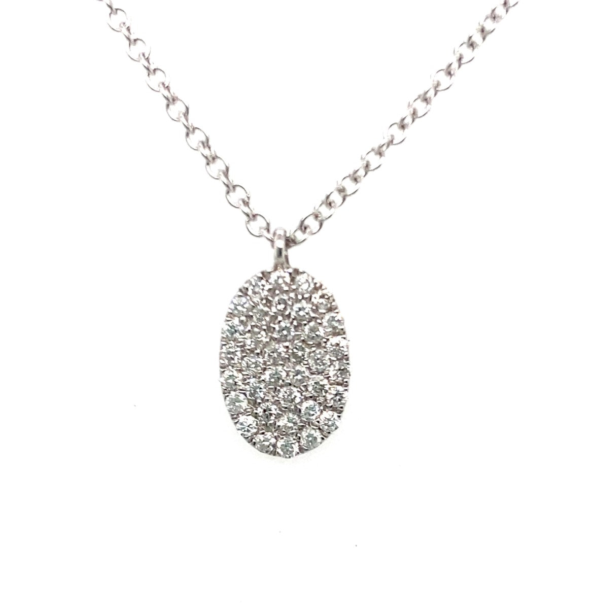 14ct Diamond Oval Pendant