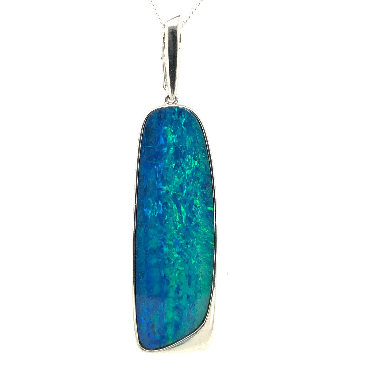 Sterling Silver Doublet Opal Pendant (47x16)