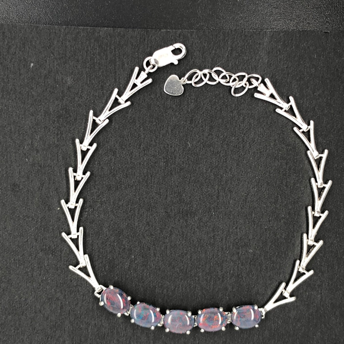 Sterling Silver Triplet Opal Bracelet (8x6)