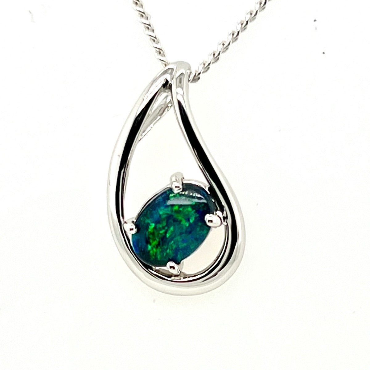 Sterling Silver Black Opal Pendant (ssp6780)