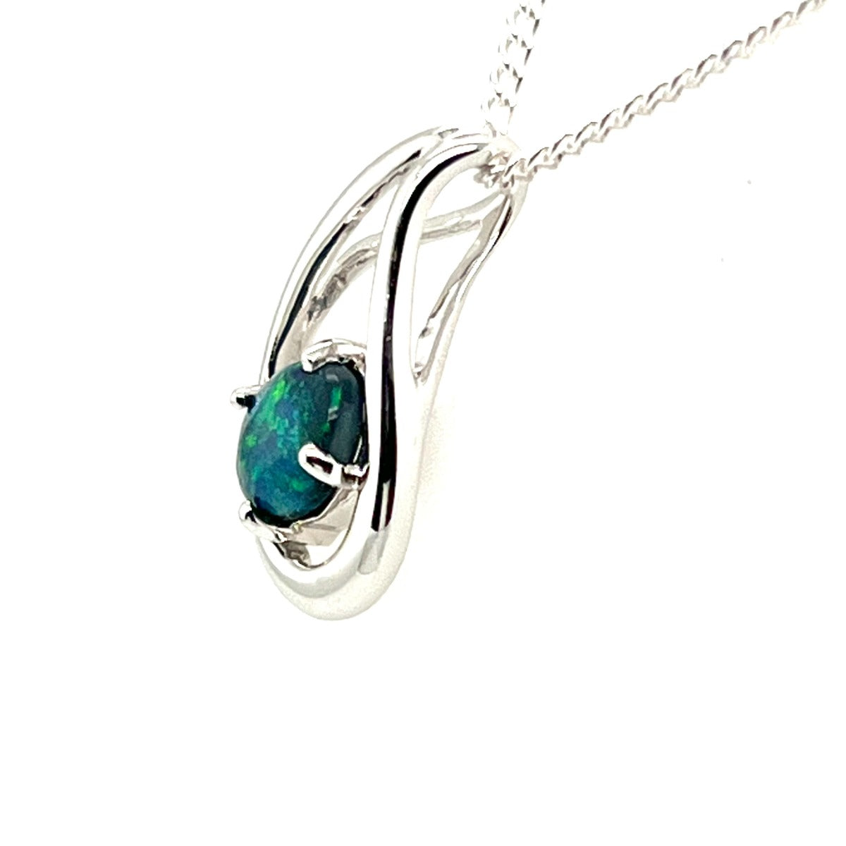 Sterling Silver Black Opal Pendant (ssp6780)