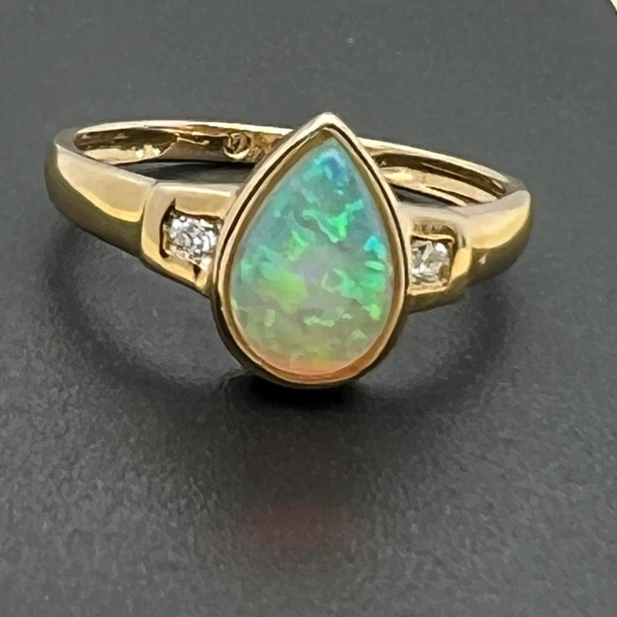 14ct Gold Solid Opal Ring (sr7025)