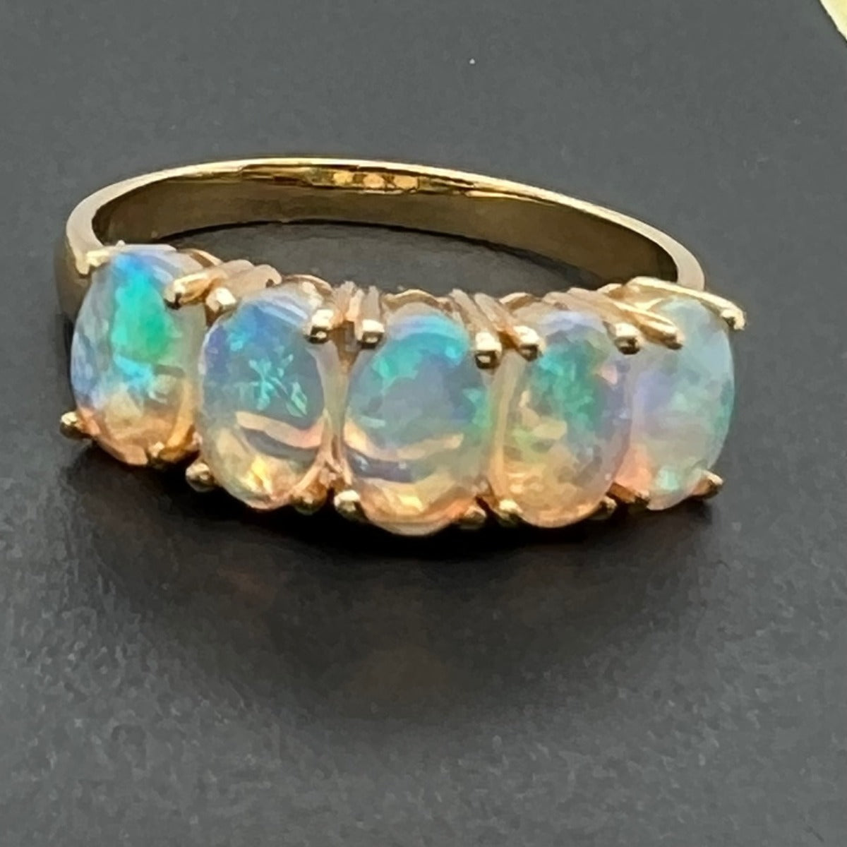 18ct Gold Solid Opal Ring (sr7033)