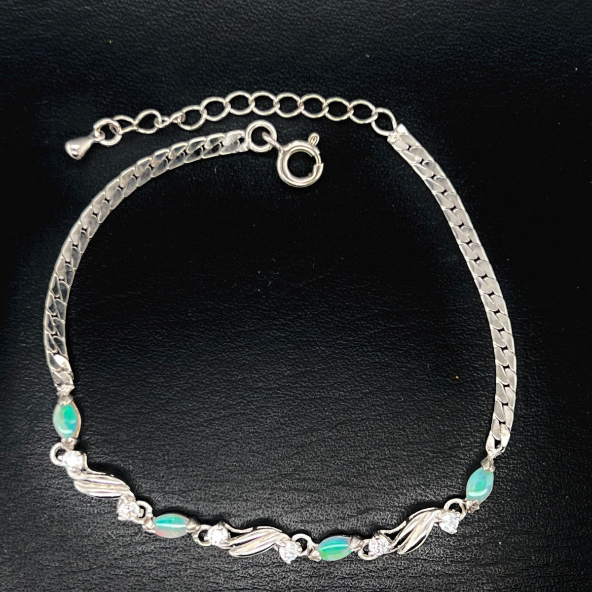 Sterling Silver Solid Opal Bracelet (ssbra112)