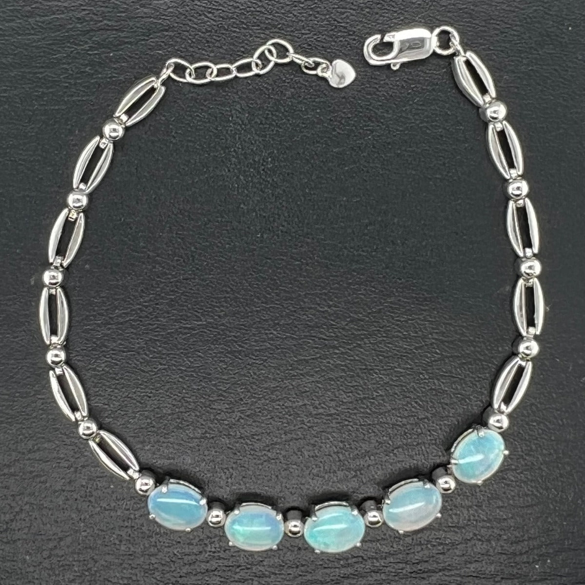 Sterling Silver Solid Opal Bracelet (sssbra7087)