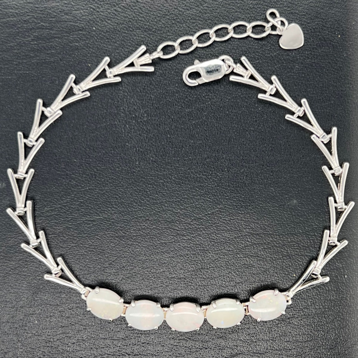 Sterling Silver Solid Opal Bracelet (sssbra7081)