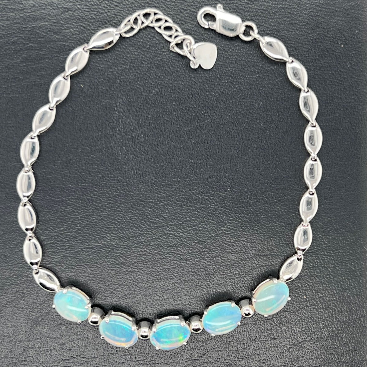 Sterling silver solid Opal Bracelet (sssbra7082)