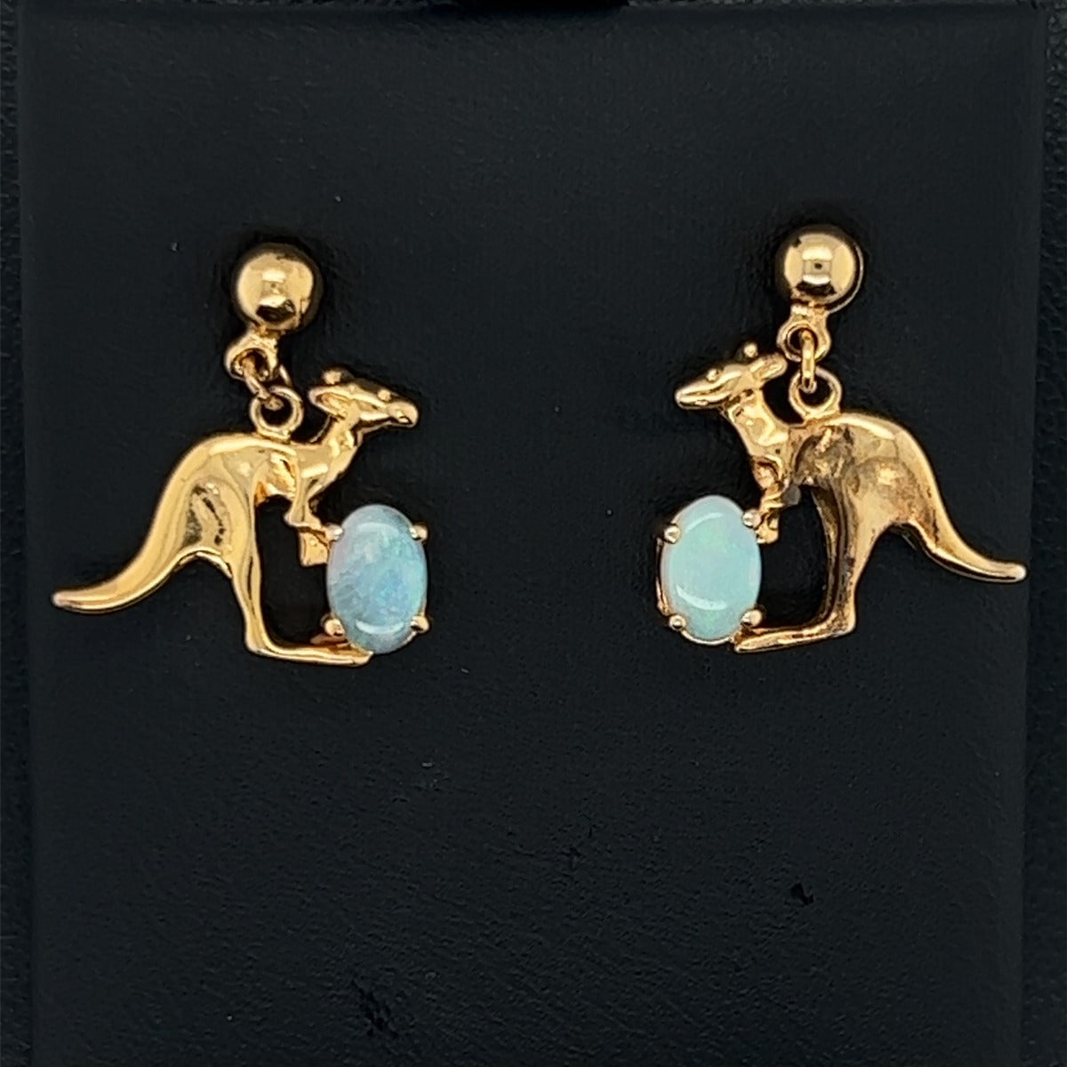 Gold plated Solid Opal Earrings (gpse880)