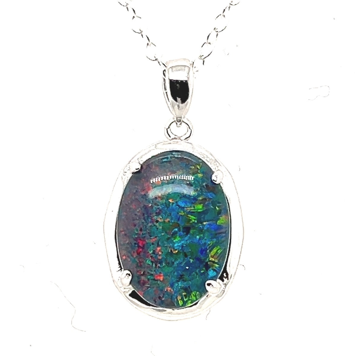 Sterling Silver Triplet Opal Pendant (sstp6130)