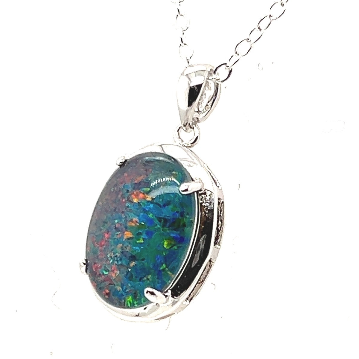 Sterling Silver Triplet Opal Pendant (sstp6130)