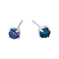 Sterling Silver Round Triplet Opal Stud Earrings (sste1094)