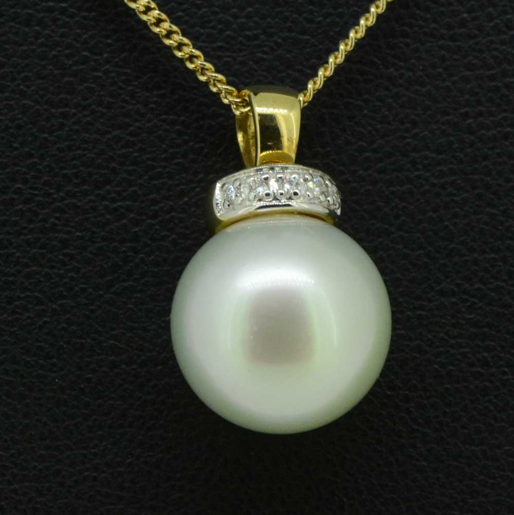 9ct yellow gold south sea pearl pendant (PP6398)