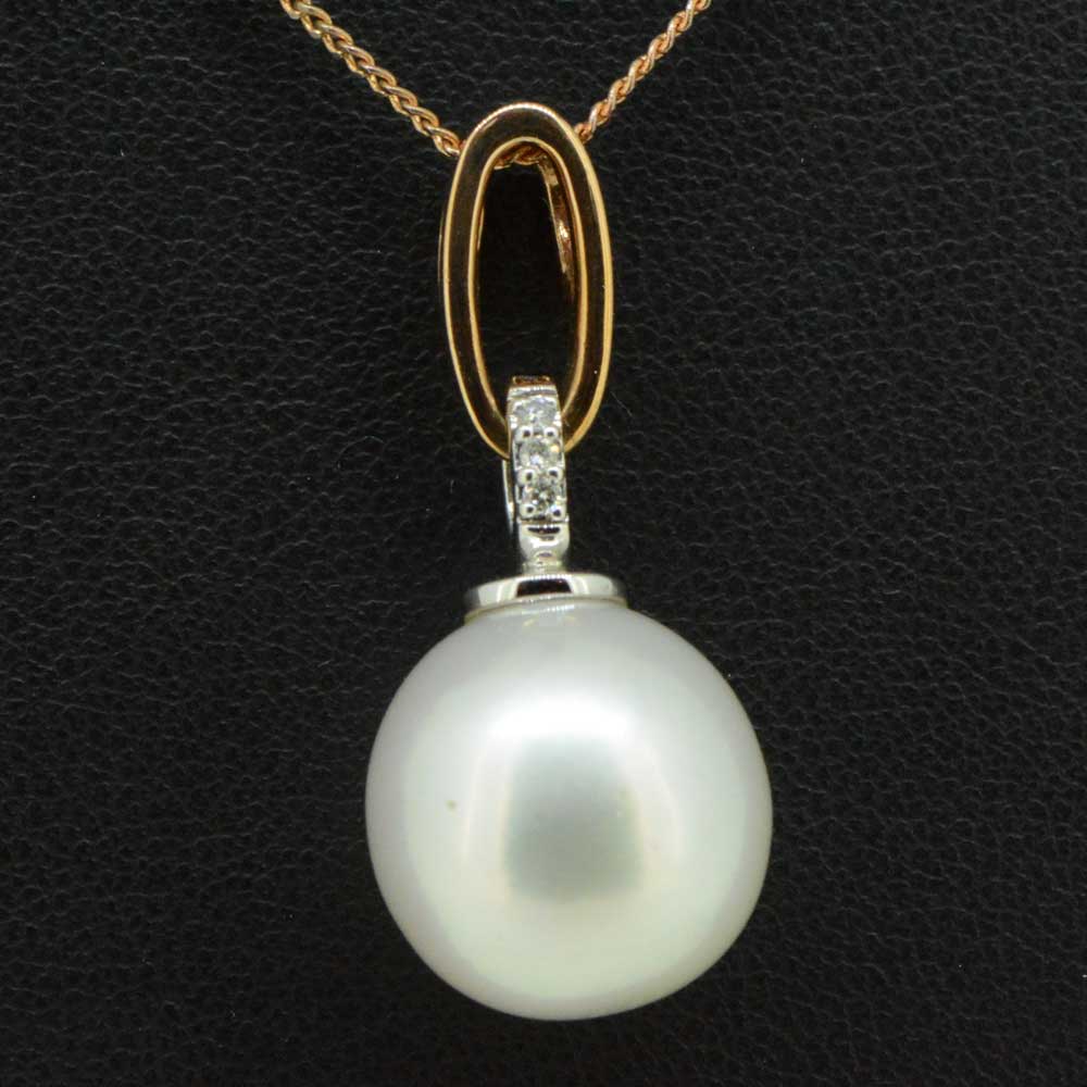 9ct rose gold south sea pearl pendant