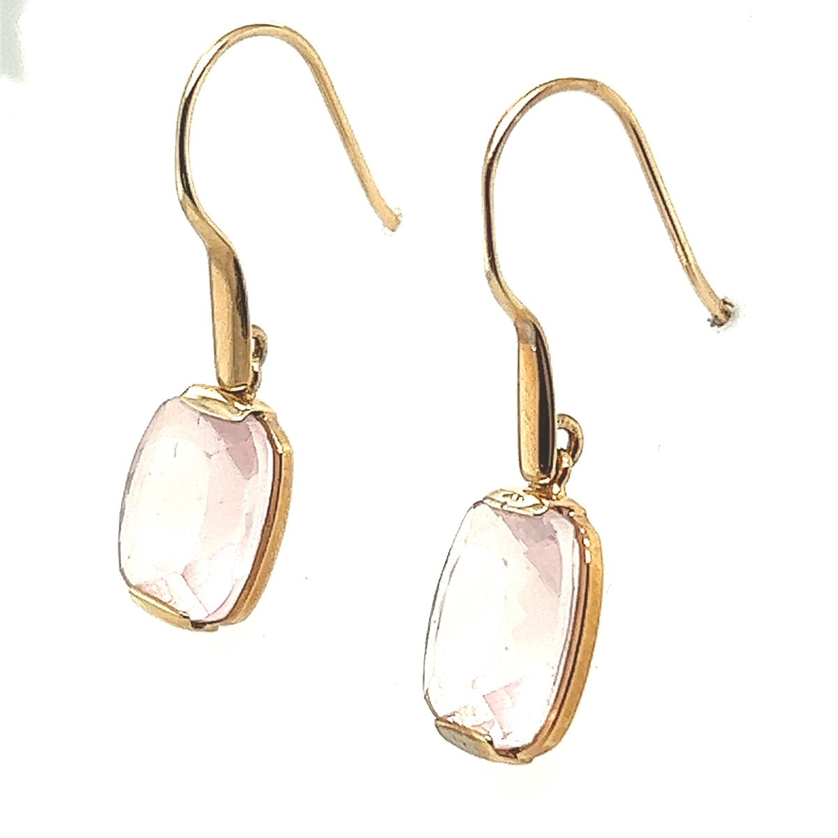 9ct Yellow Gold Rose Quartz earrings (rqear2)