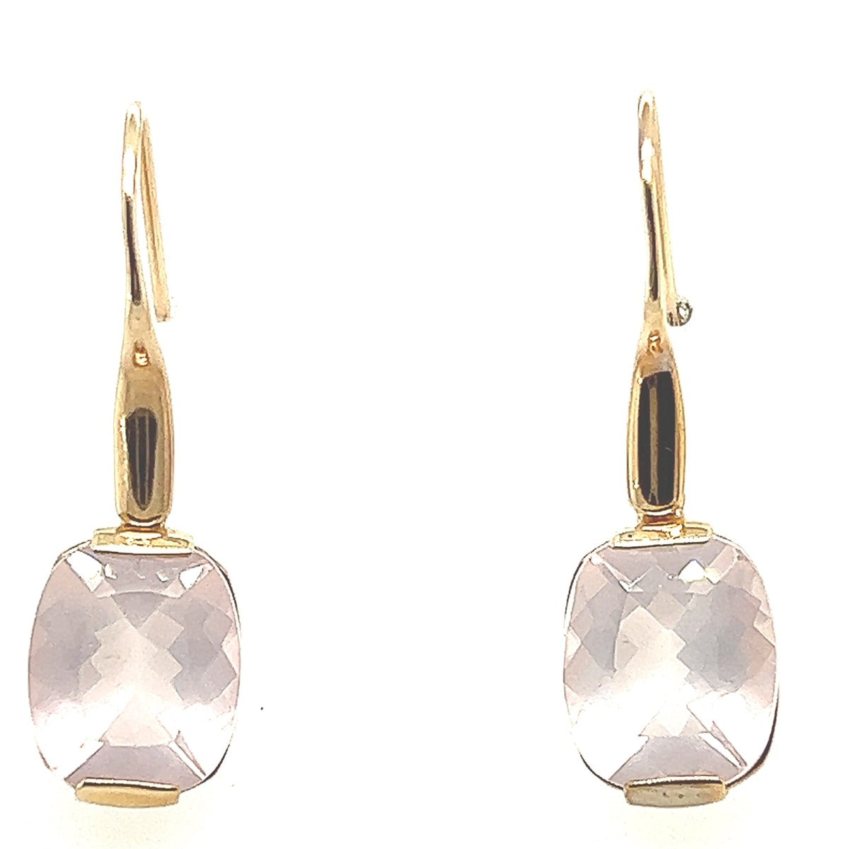 9ct Yellow Gold Rose Quartz earrings (rqear2)