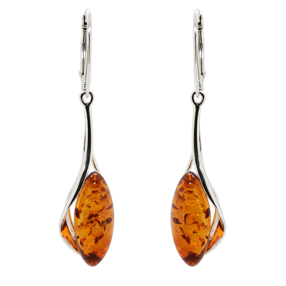 Sterling Silver Amber Earrings