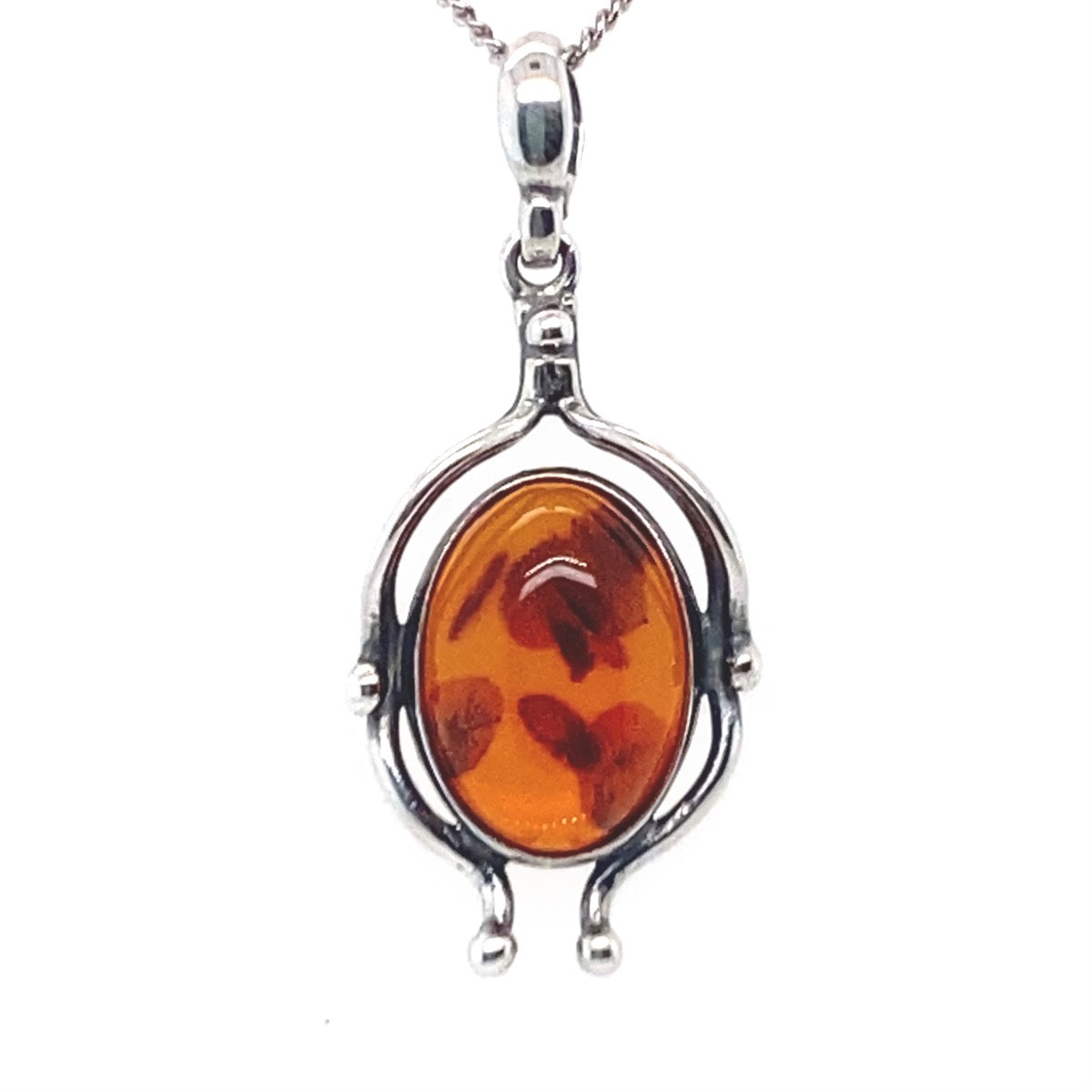 Sterling Silver Amber Pendant (SAP2027)