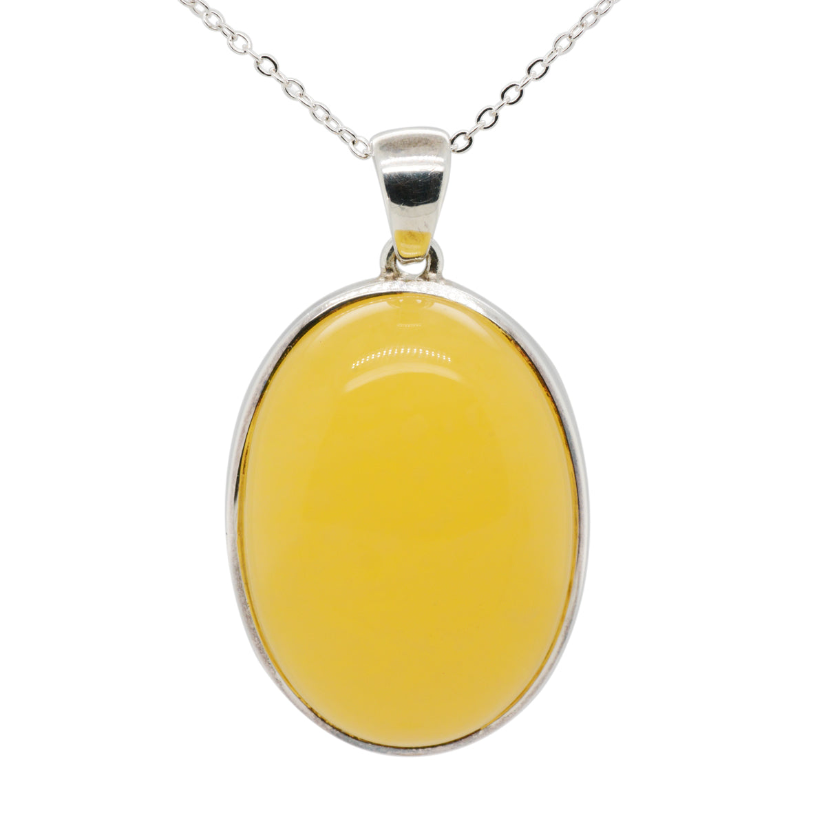 Sterling Silver Amber Pendant