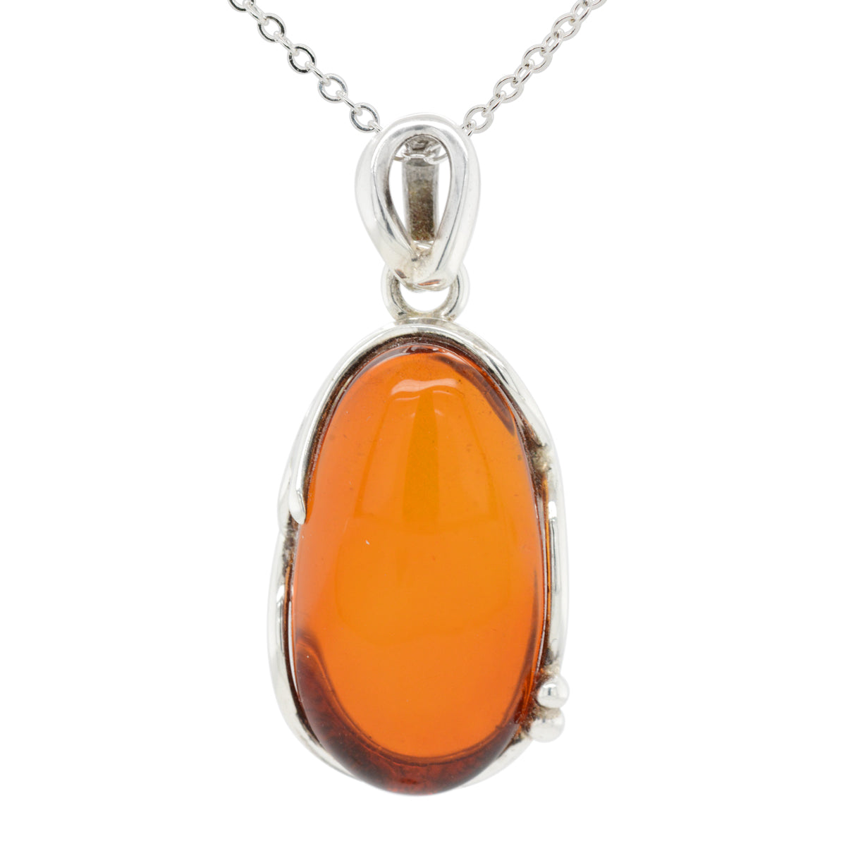 Sterling Silver Amber Pendant