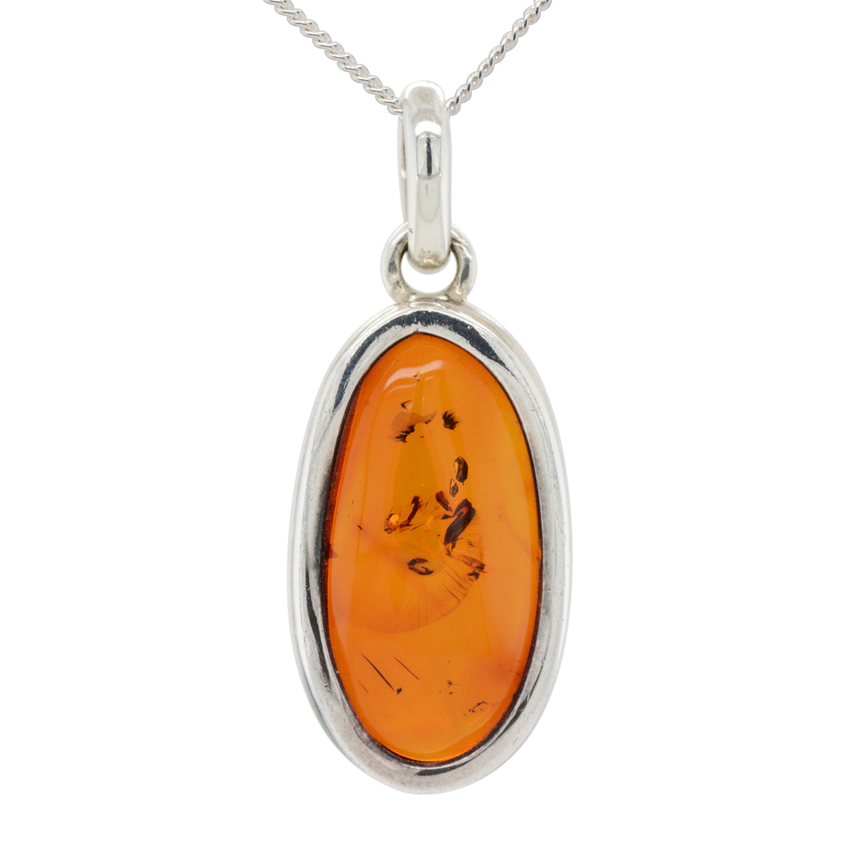 Sterling Silver Amber Pendant