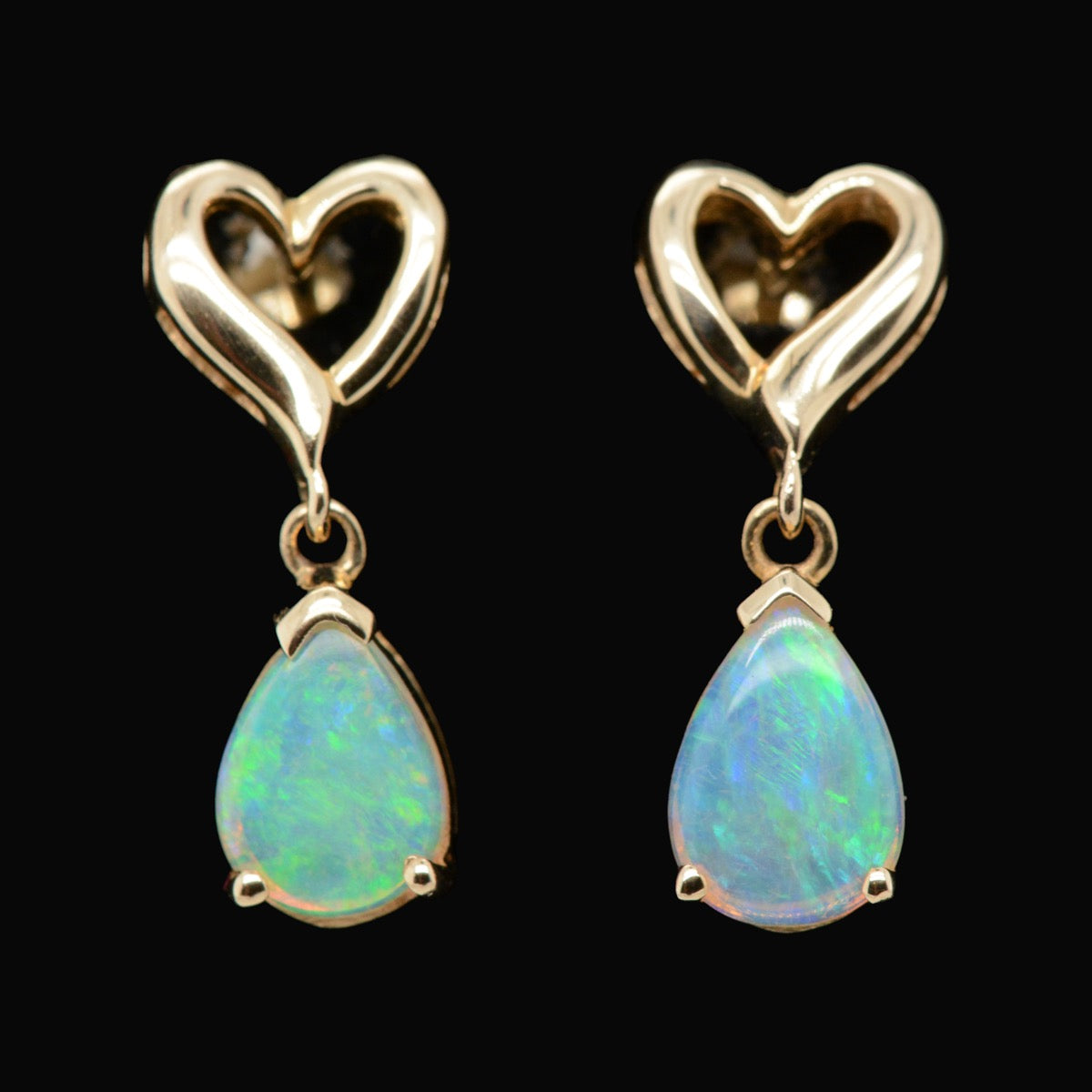 14ct Solid Hanging Heart Earrings