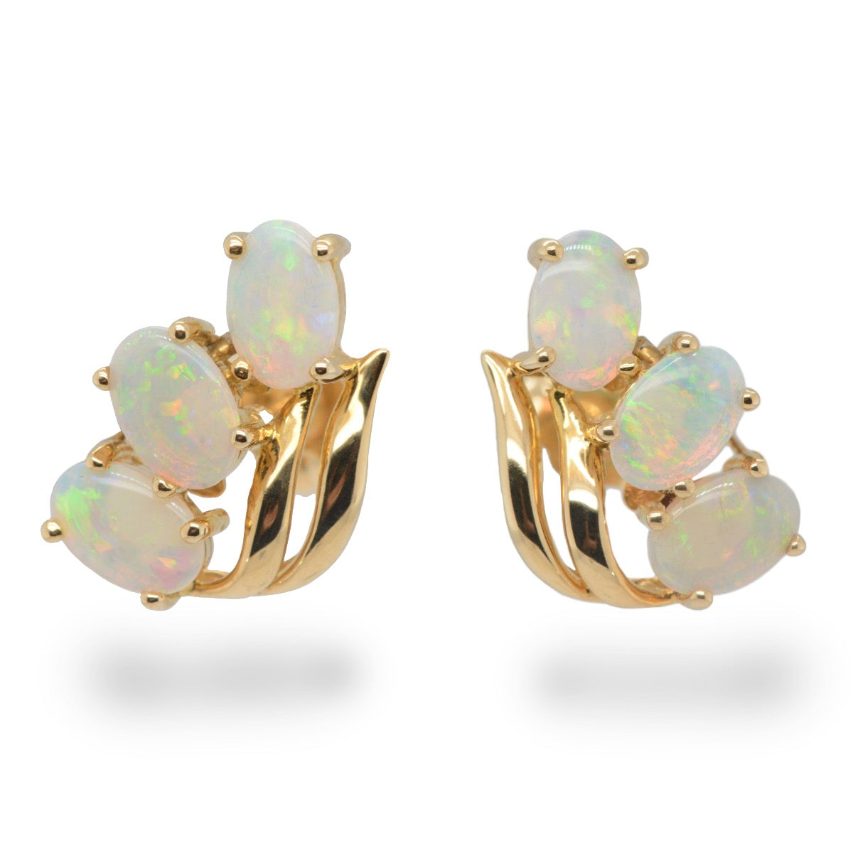 18ct Three Opal Stone earrings