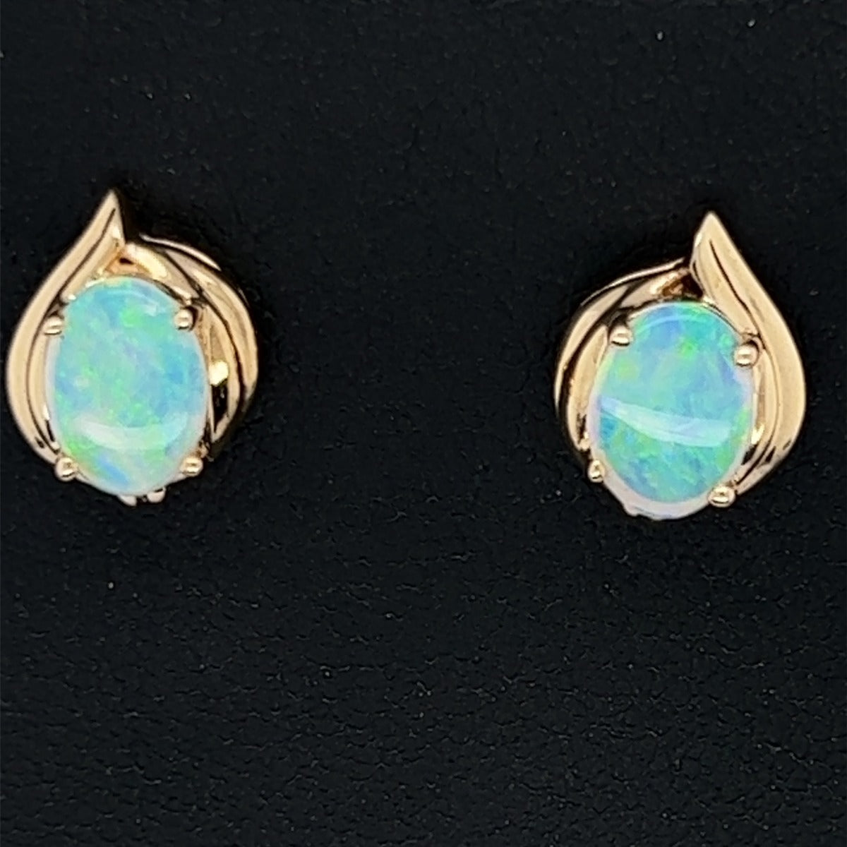 14ct Gold Solid Opal Earrings (se412)