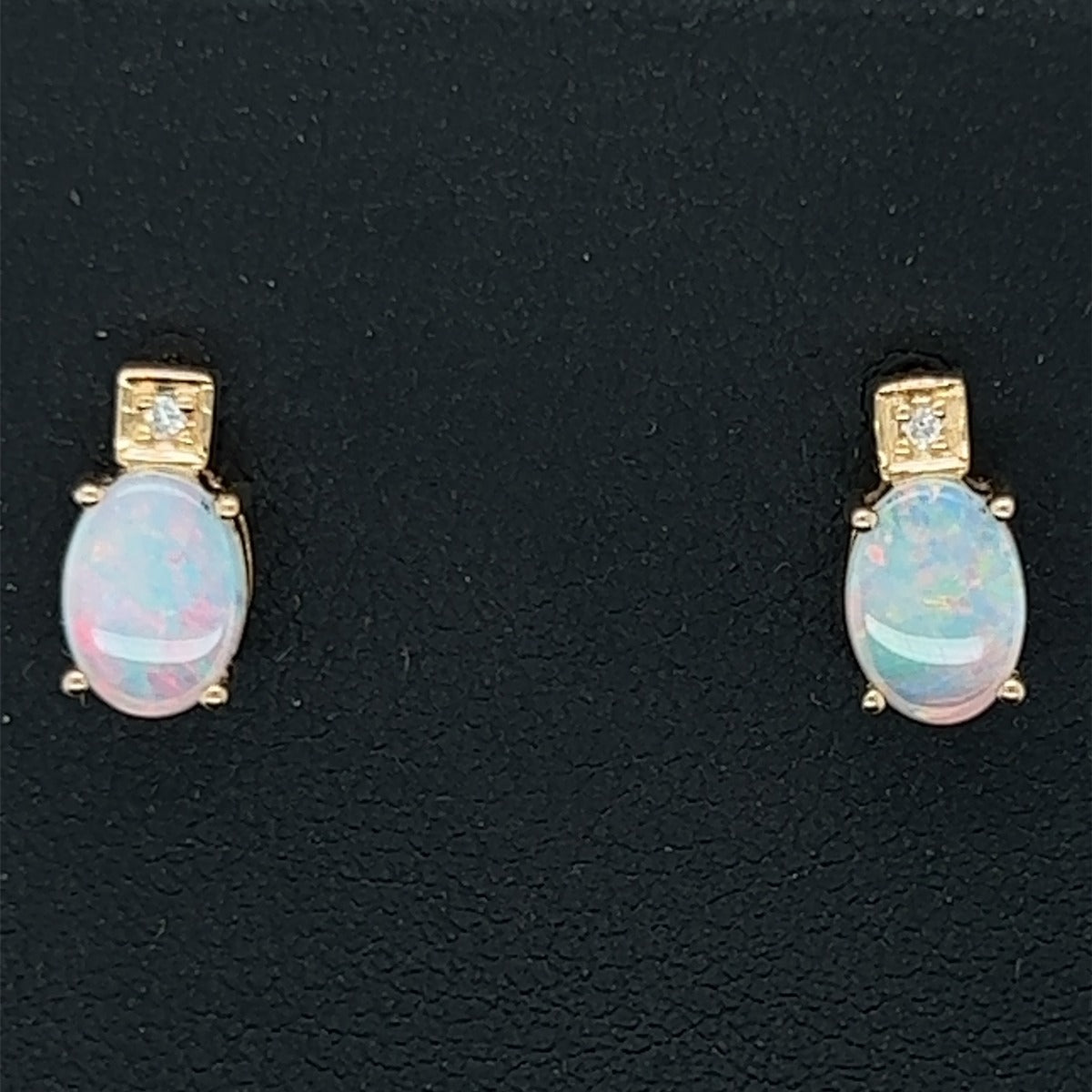 14ct Gold Solid Opal Earrings (se415)