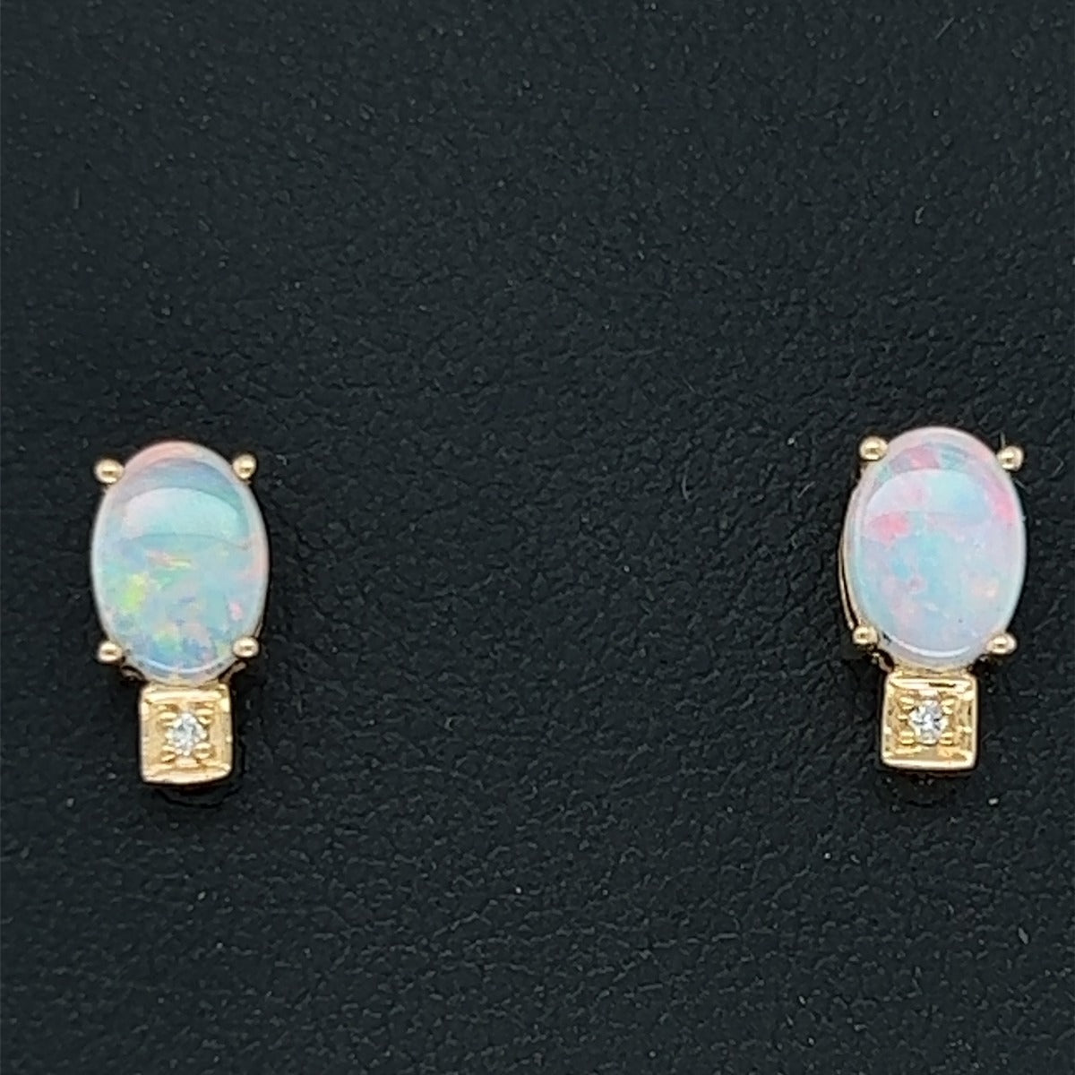 14ct Gold Solid Opal Earrings (se415)