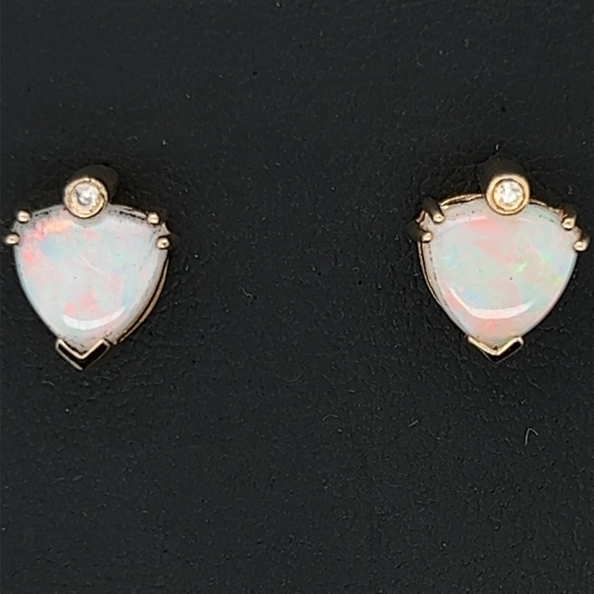 14ct Gold Solid Opal Earrings (se416)