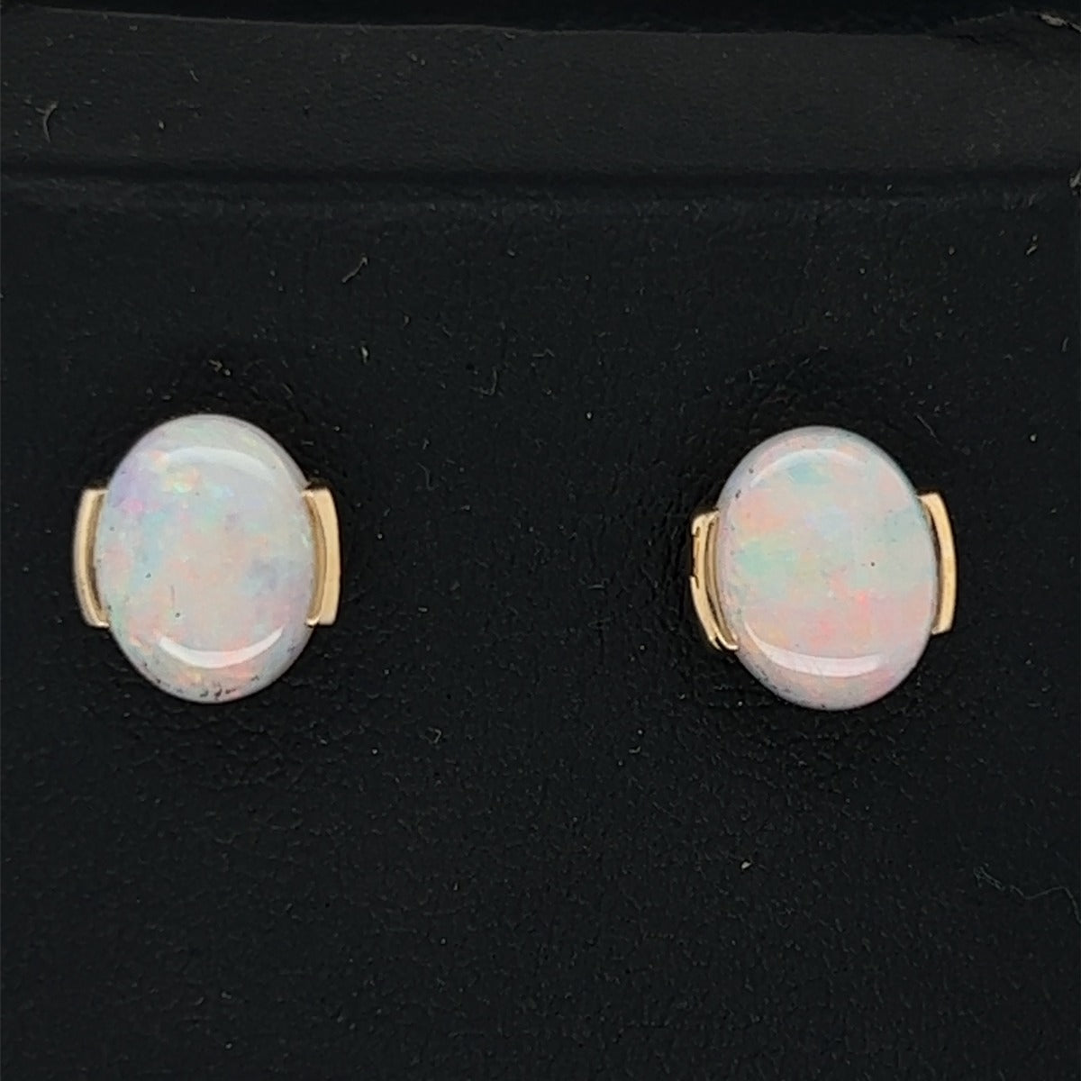 14ct Gold Solid Opal Earrings (se411)