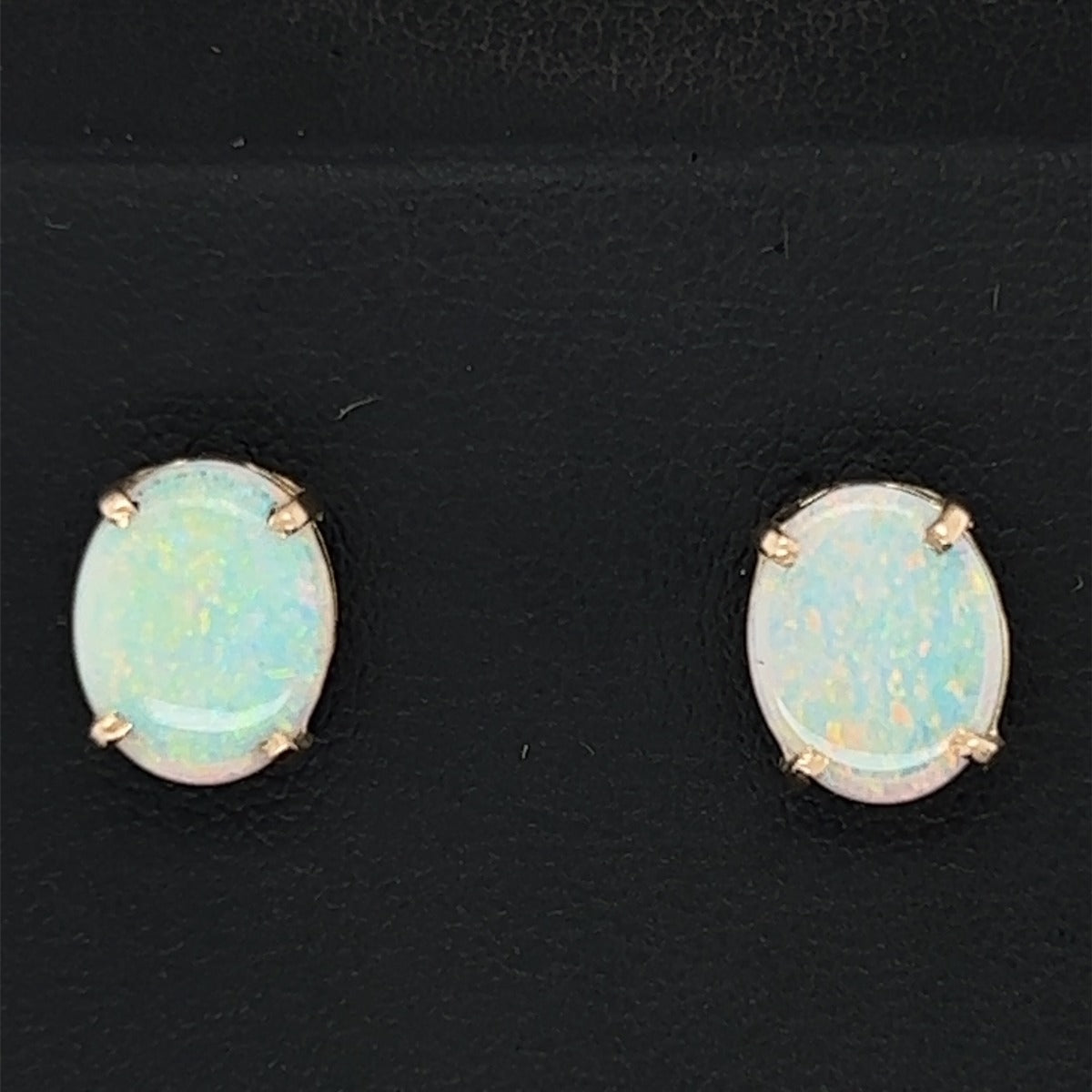 14ct Gold Solid Opal Earrings (se417)