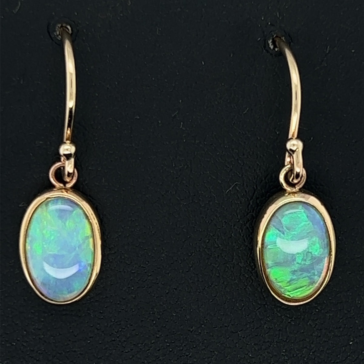 9ct Gold Solid Opal Earrings (se5103)