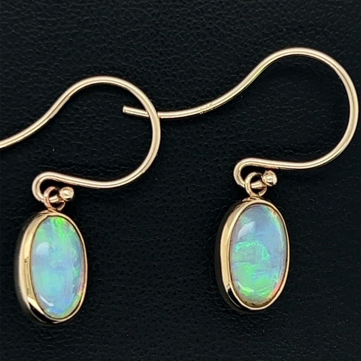 9ct Gold Solid Opal Earrings (se5103)