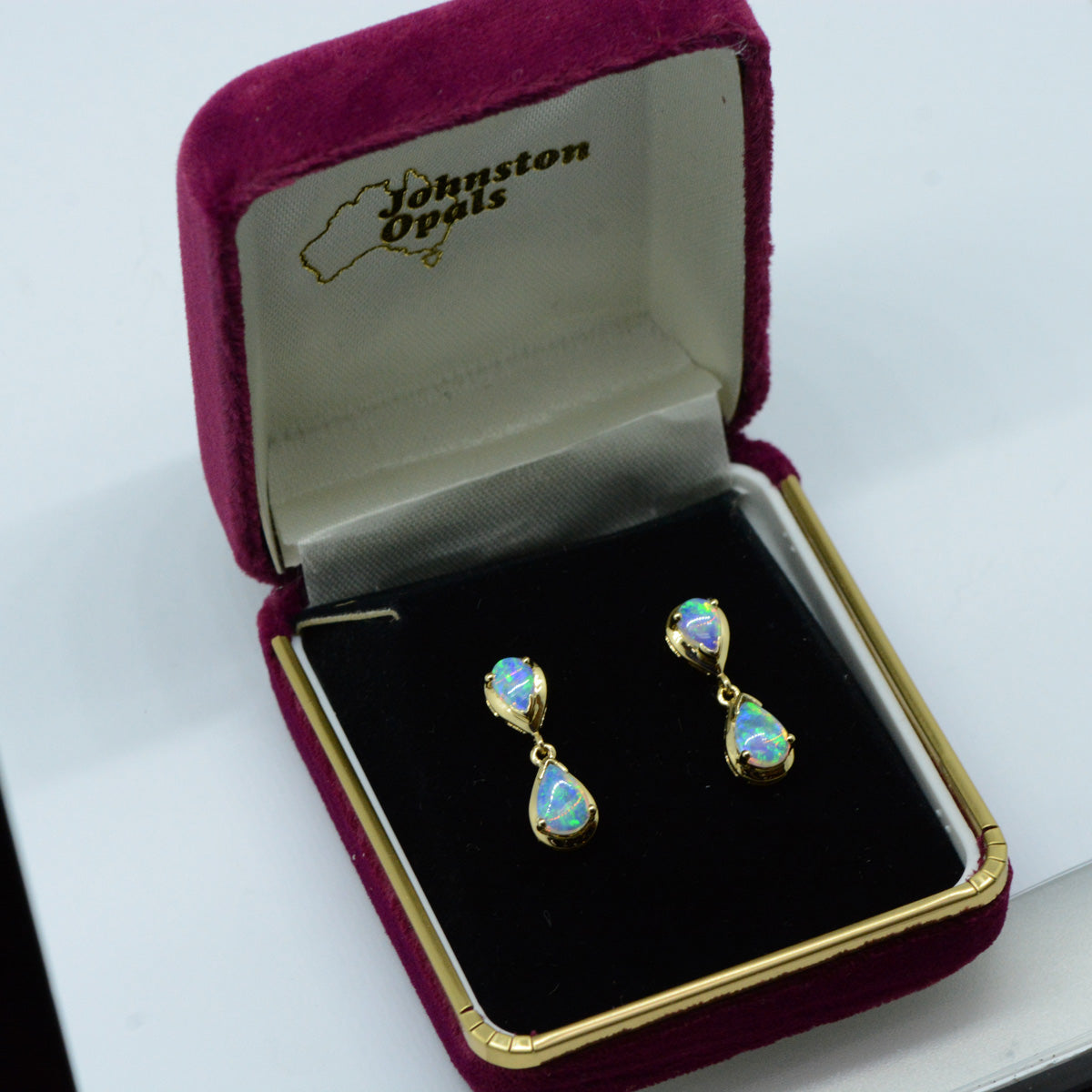 14ct  Yellow Gold Solid Opal Earrings (se5474)