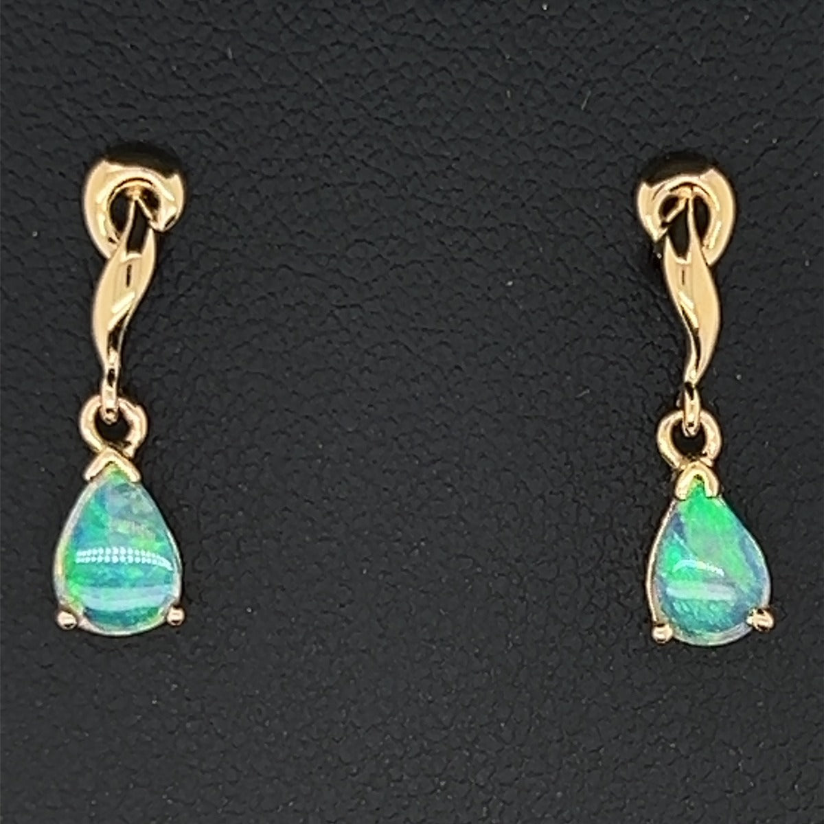 18ct gold solid opal earrings (se901)