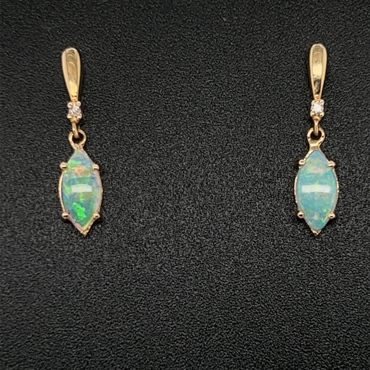 Solid Opal earrings Set in 14ct Gold (se709)