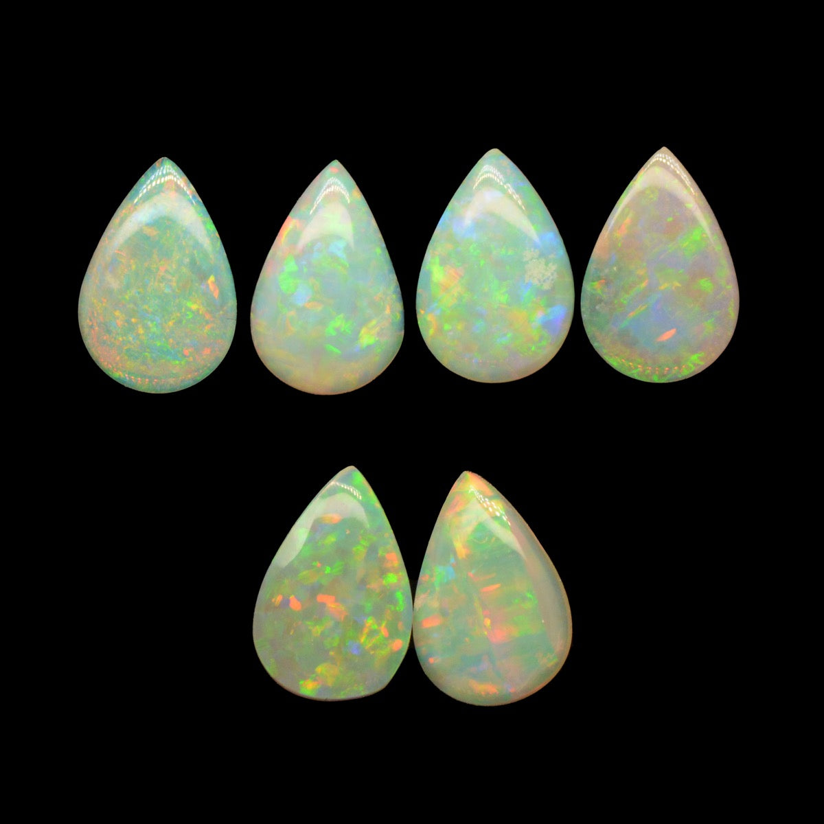 6 Crustal Opal Stones 3.36ct