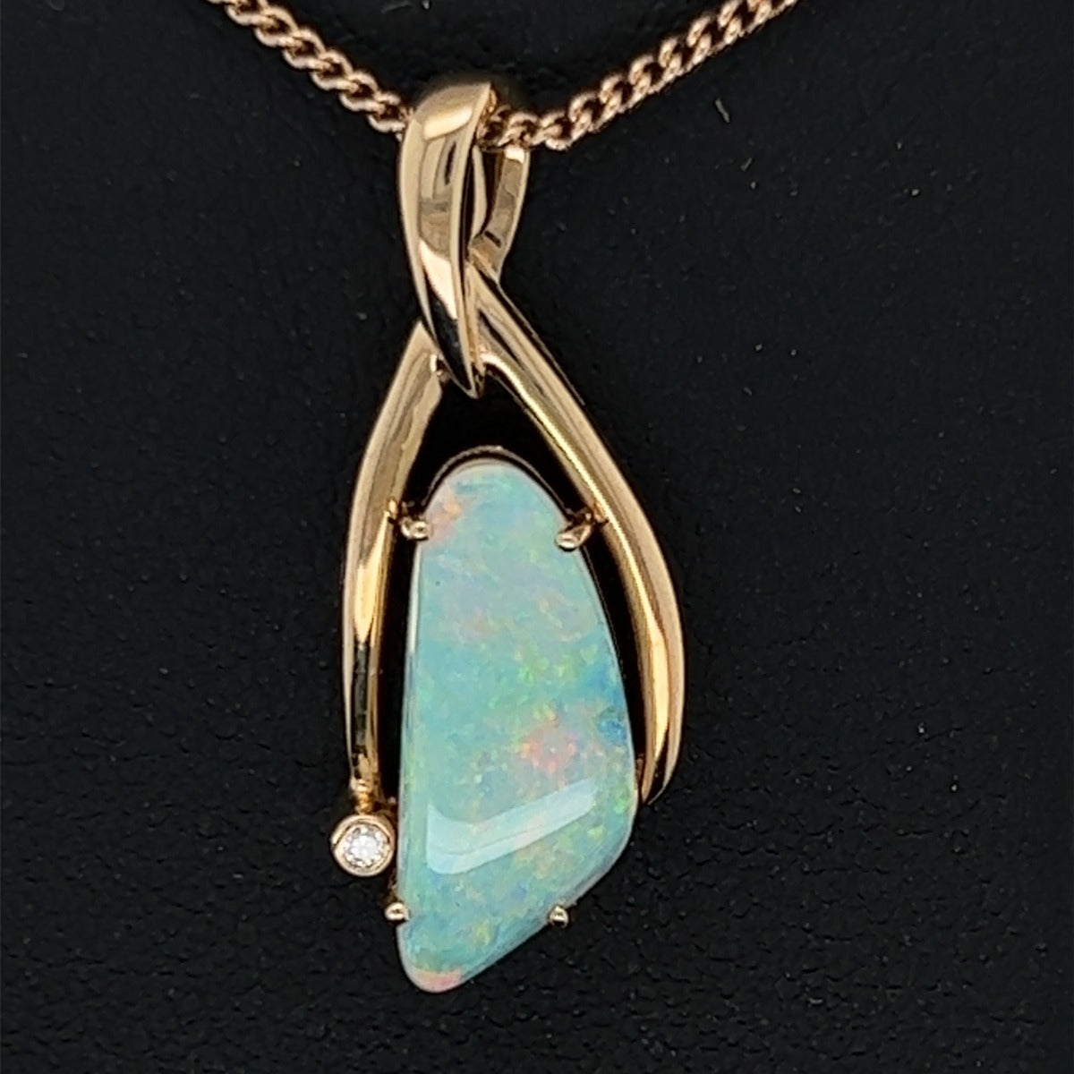 14ct Gold Solid Opal Pendant (sp2116)