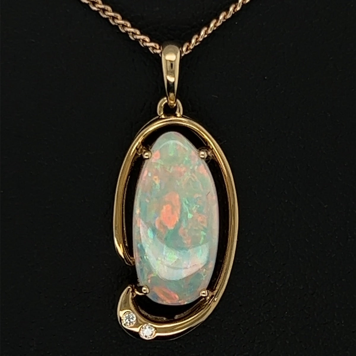 14ct Gold Solid Opal Pendant (sp2111)