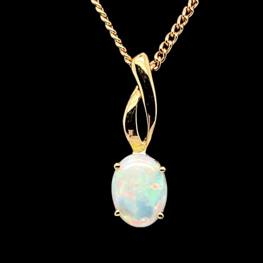 9ct Gold Solid Opal Pendant (sp5101)