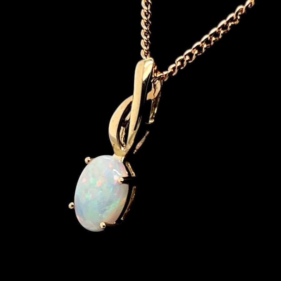 9ct Gold Solid Opal Pendant (sp5101)