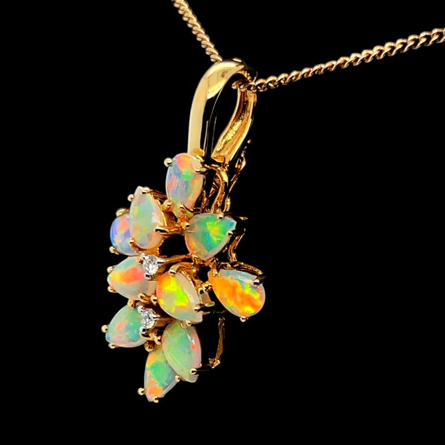 14ct gold Solid Opal Pendant (sp7044)